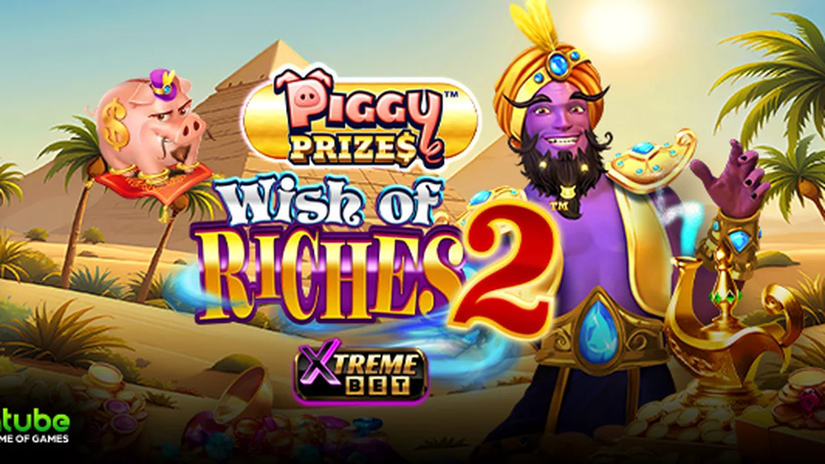 Interface vibrante e temática do slot Piggy Prizes Wish of Riches 2